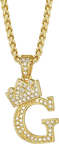 Vista 18 de Richsteel Collar con colgante de letra inicial A-Z para hombres y mujeres Initial A