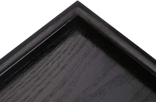 Vista 5 de Bandeja de madera, bandeja rectangular de madera maciza para servir, moderna, elegante, para té, café, aperitivos, comidas, plato con bordes