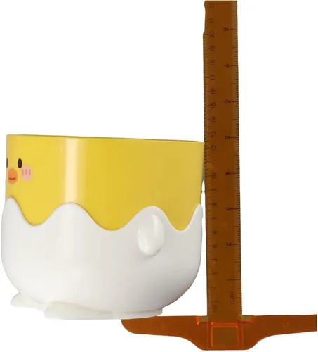 Vista 5 de dohobby Pequeño soporte para lápices de pato amarillo, lindo vaso para lápices, caja organizadora de papelería de escritorio para oficina en casa