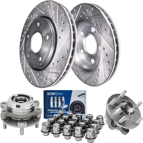 Vista 10 de Detroit Axle - Kit de frenos para Chevrolet Cruze 2011-2015 2013-2016 Sonic 2016 Cruze Limited Rotores de freno de disco ranurados perforados