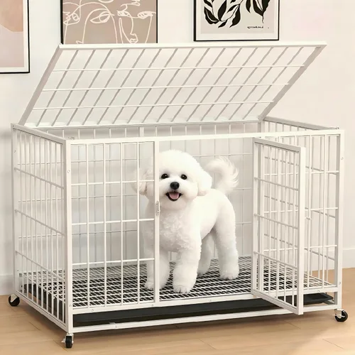 Vista 13 de Black 27 Inch Heavy Duty Large Dog Crate,Indestructible Dog Kennel Indoor