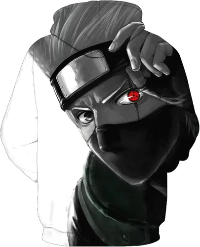 Vista 2 de MANYU Sudadera con capucha de anime Kakashi de manga larga con estampado 3D para cosplay, chaquetas con cremallera, Hot