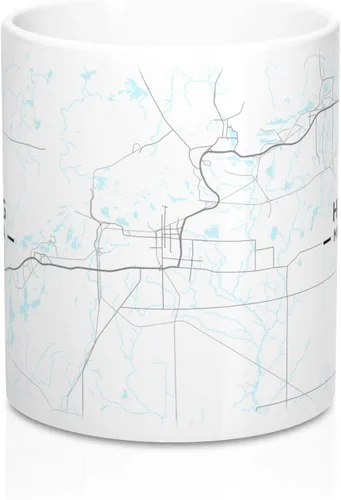 Vista 2 de Hibbing, Minnesota MN Map Mug (11 oz)