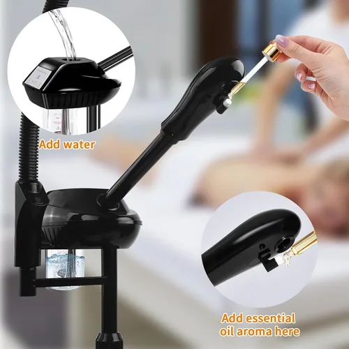Vista 6 de Retain Time Vaporizador facial para humidificador de ozono atomizador adjuntar 5 lupas y luz, vaporizador facial profesional limpia la piel