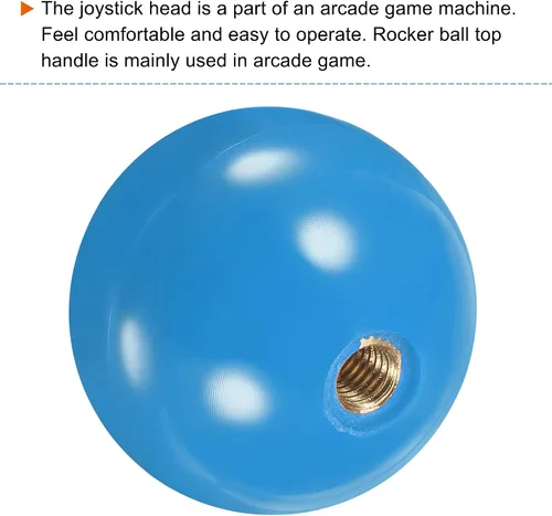 Vista 3 de MECCANIXITY Joystick Mango Top Ball Head M6 RojoVerdeNegroAmarilloAzul Fácil de Instalar para Arcade Game Part