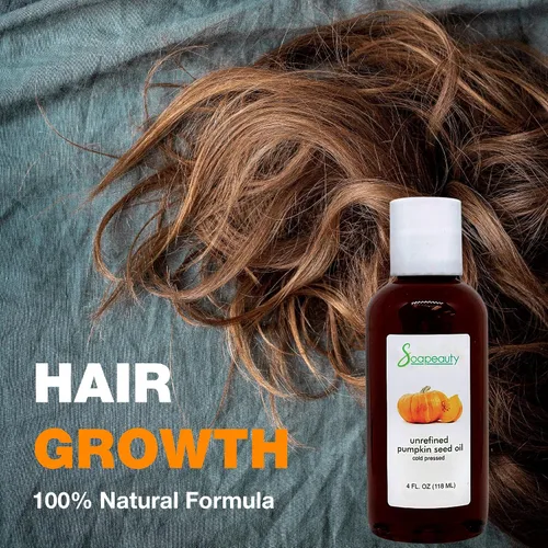 Vista 5 de Soapeauty Aceite virgen de semilla de calabaza cruda para el crecimiento de la piel y el cabello, remedio de aceite 100% puro, prensado en frío
