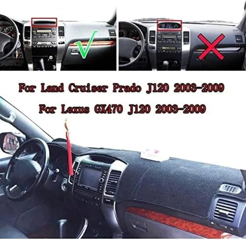Vista 2 de Cubierta de salpicadero para Toyota Land Cruiser Prado J120 2003-2009 cubierta de tablero protector solar alfombra antirreflejos