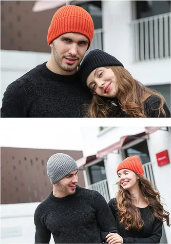Vista 7 de Gorro de invierno para hombre y mujer, gorro de lana de punto para actividades al aire libre y uso diario