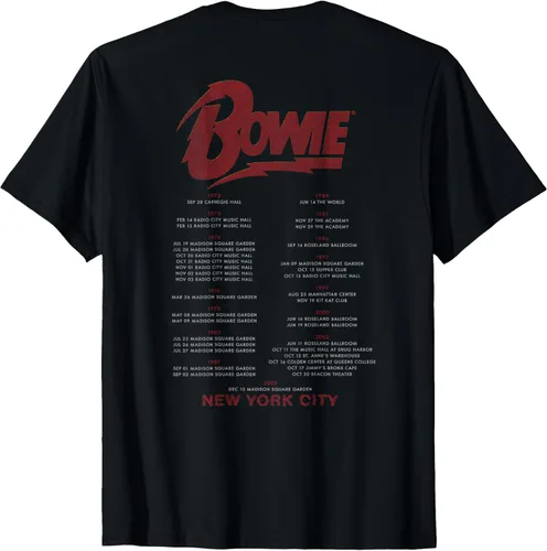 Vista 2 de David Bowie - Camiseta New York City Tour, Negro