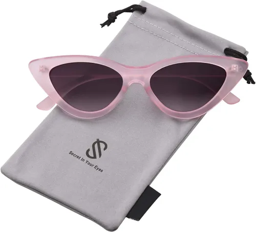 Vista 2 de SOJOS Gafas de sol retro vintage angostas ojo de gato para mujer gafas de plástico marco SJ2044