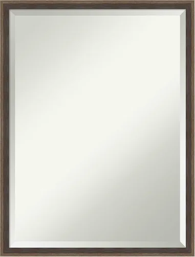Vista 40 de Amanti Art Espejo de pared marrón de 26 x 22 pulgadas, espejo rectangular de baño de Alejandría marrón rústico para decoración de pared, sala
