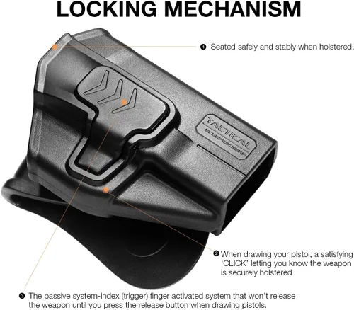 Vista 2 de Tactical Scorpion Gear Taurus Milenio G2 Modular Nivel II Retención Paddle Holster