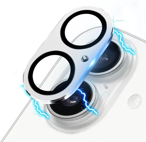 Vista 75 de Protector de Lente de Cámara para iPhone 14 / iPhone 14 Plus Película de Cubierta de Cámara de Metal, Vidrio Templado 9H, Antiarañazos, Compatible