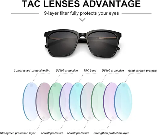 Vista 5 de SIPHEW Gafas de sol polarizadas para mujer, gafas de sol espejadas, gafas de gran tamaño de moda con protección UV400