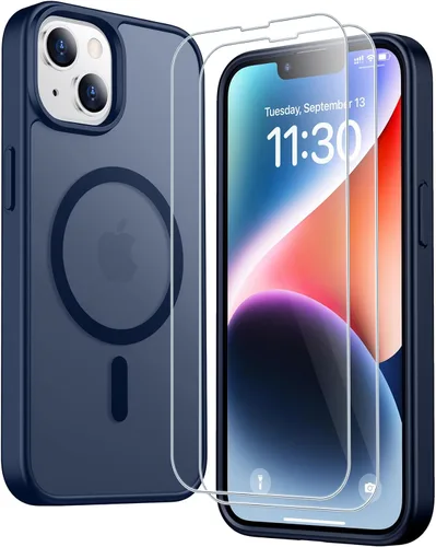 Vista 163 de SPIDERCASE Funda magnética translúcida diseñada para iPhone 11, con 2 protectores de pantalla de vidrio templado, antihuellas, para iPhone 11 de 6.1