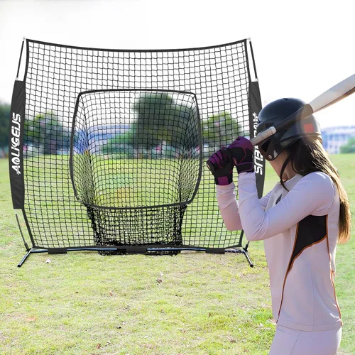 Vista 4 de Replacement 6' x 6' Baseball Softball Net (NET ONLY), Portable Pitching & Batting Practice Net, 7-Strand Heavy Duty Knotless Baseball Net, Frame Not