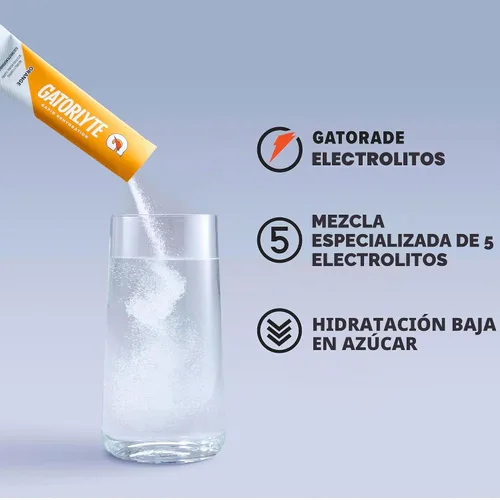 Vista 3 de Gatorlyte Polvo Cereza Lima, rinde porción de 16.9 oz, peso neto 3.1 oz (Paquete de 6)