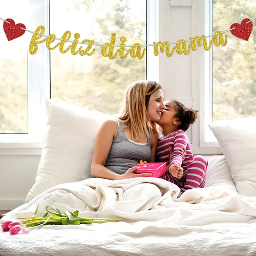 Vista 3 de Cartel de Feliz Dia Mama, Feliz Dia De La Madre, Best Mom Ever, I Love You Mom, suministros de decoración de fiesta para el día de la madre