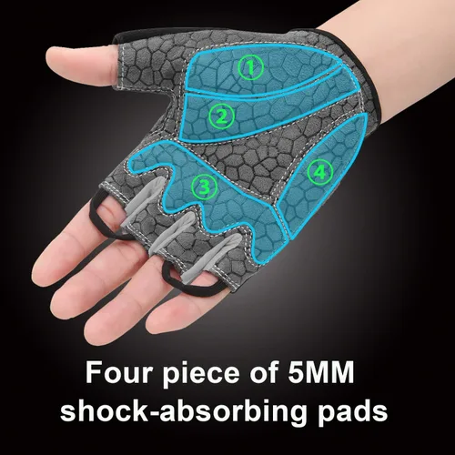 Vista 2 de HTZPLOO Guantes de bicicleta guantes de ciclismo guantes de ciclismo de medio dedo guantes de bicicleta para hombres y mujeres con almohadilla