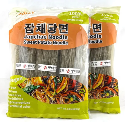 Vista 8 de APEXY Fideos de vidrio de batata, fideos japchae, pasta de fideos coreanos, sin grasa y sin gluten, 100% almidón de batata, sin aditivos, sin