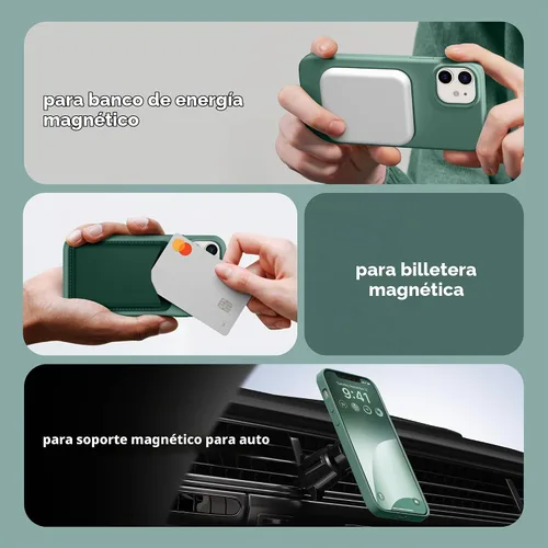 Vista 4 de GONEZ Funda de silicona magnética para iPhone 12 y iPhone 12 Pro, compatible con MagSafe, 1 protector de cámara + protector de pantalla; forro