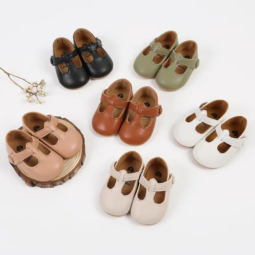 Vista 2 de SOFMUO Zapatos deportivos de cuero con cordones para bebés, niños y niñas, suela de goma suave, mocasines Oxford para recién nacidos