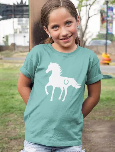 Vista 3 de Regalos de caballos para niñas, camisa de caballos de amor, equitación, camisas para niños