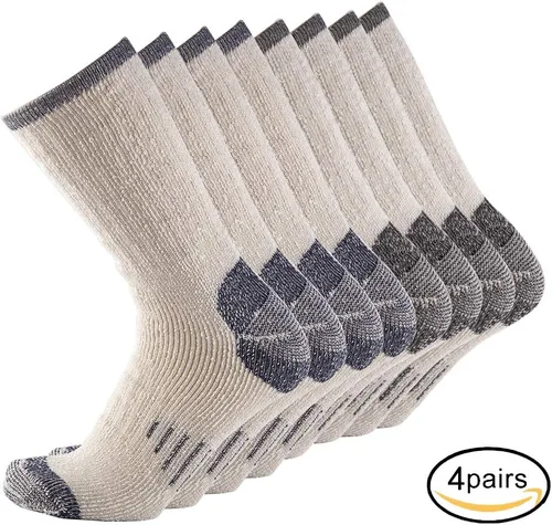 Vista 2 de Calcetines de lana merina para hombre, calcetines deportivos cálidos para hombre, adecuados para senderismo, senderismo, campamento..