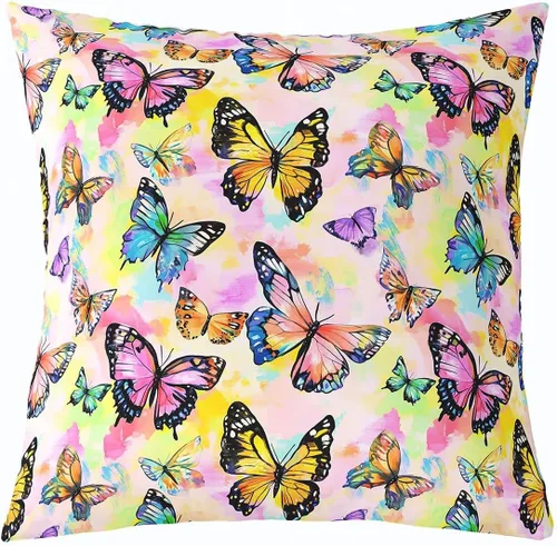 Vista 21 de Pack of 1 Daisy Florals Throw Pillow Cover,Cartoon Wildflowers Square Cushion Case Set Retro Country Style Decor Throw Porch Pillow Cases for Living
