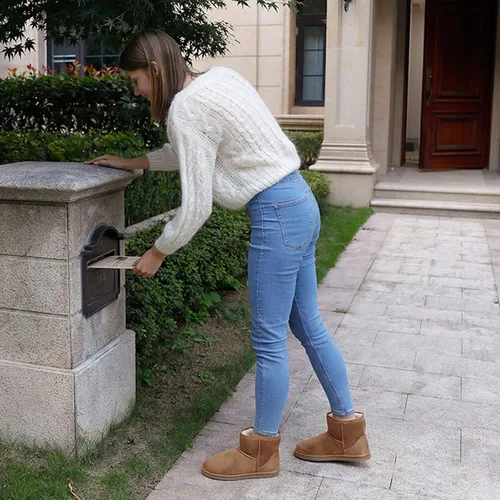 Vista 7 de Zizor Pantuflas cortas acogedoras para mujer, cálidas, de invierno, con forro mullido