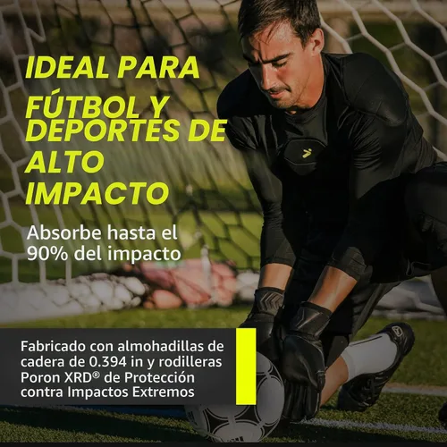 Vista 2 de Storelli BodyShield 3/4 Goalkeeper Leggings 2, High-Impact Protection Sweat-Wicking, UV-Resistant Athletic Bottoms for Soccer