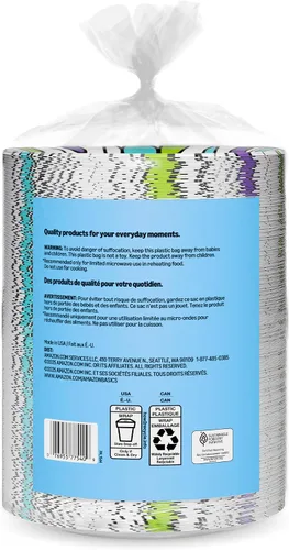 Vista 6 de Amazon Basics Ultra - Platos de papel, 6.87 pulgadas, desechables, 600 unidades (2 paquetes de 300), aptos para microondas, a prueba de remojo