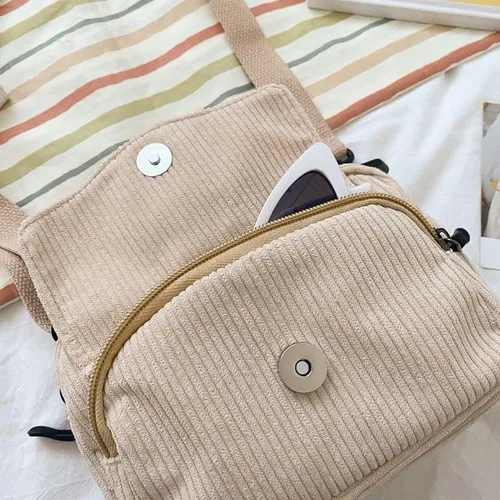 Vista 3 de AWXZOM Pequeño y lindo bolso cruzado de pana mini bolso cruzado kawaii pequeño bolso cruzado kawaii pequeño