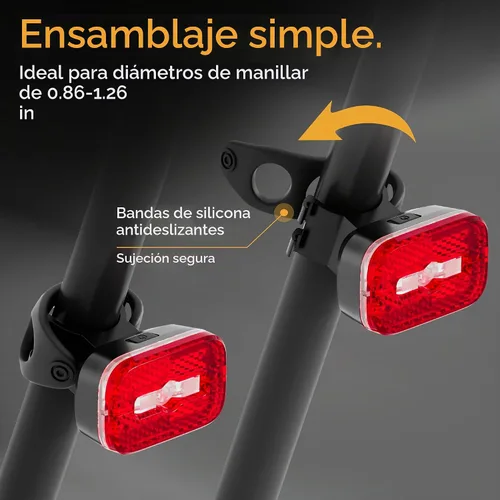 Vista 6 de LICHTMEISTER® Bike Tail Light with Reflector and Intelligent Brake Light Function – Rear Bike Light LED – Bicycle Tail Light