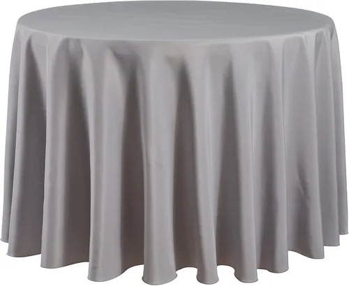 Vista 10 de Mantel redondo marfil Poliéster lavable Resistente a las arrugas 120 pulgadas Mantel de mesa de alta calidad para vacaciones, bodas, fiestas