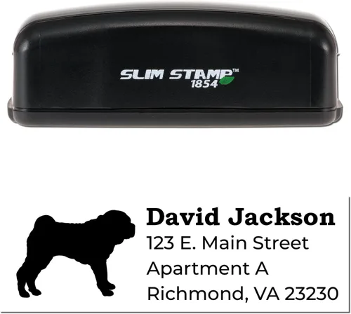 Vista 164 de Airedale Terrier Address Stamp, Custom Airedale Terrier Hand Stamp for Dog Lovers, Duo Rubber Return Address for Pet Owners Montaje manual Duo