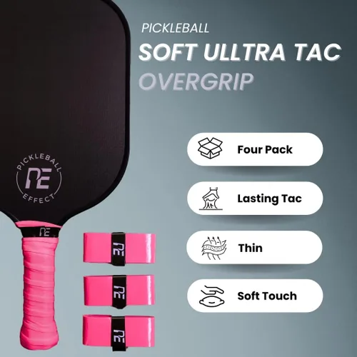 Vista 2 de Agarre de paleta de pickleball – Cinta de agarre de raqueta de tenis de larga duración – Sobreagarre ultra Tac suave premium para un mejor control