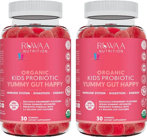Vista 11 de RUWAA NUTRITION Gomitas probióticas orgánicas para niños para la salud digestiva, apoyo inmunológico, estreñimiento, hinchazón. 2.5 mil millones