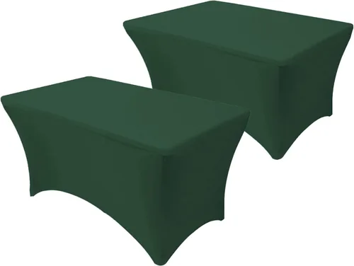 Vista 34 de Paquete de 2 manteles de mesa elásticos de elastano para mesas rectangulares de 4 pies, mantel ajustable de 48 pulgadas de largo x 30 pulgadas