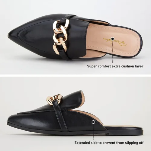 Vista 5 de BISON SPIRIT Mocasines planos para mujer, con puntera puntiaguda, sin cordones, mocasines
