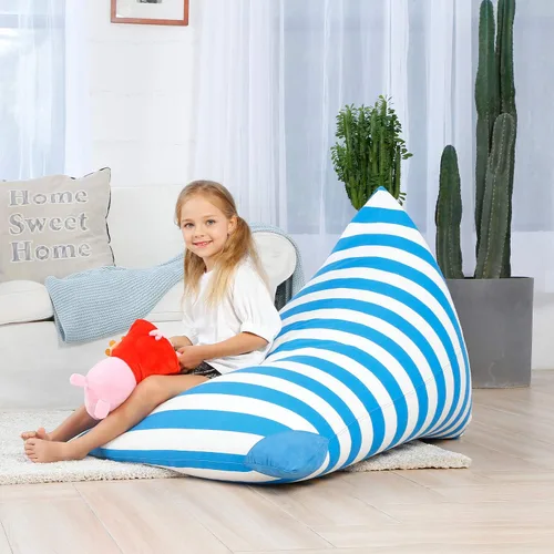 Vista 5 de Aubliss - Sillón puf para almacenamiento de animales de peluche, adecuado para niños, niñas y adultos, sólo incluye la funda de puf, con cremallera