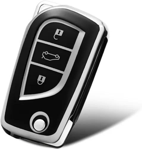 Vista 21 de Compatible con funda para llavero Toyota con patrón dorado, TPU suave, protección de 360 grados, para llave inteligente Fortuner Tundra Camry RAV4