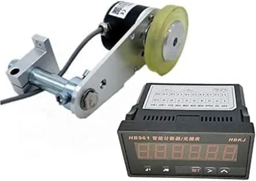 Vista 3 de CALT GHW38 - Medidor de posición de longitud de rueda de goma de rodillo de 7.874 in Encoder giratorio de pulso de medición 200PPR Salida