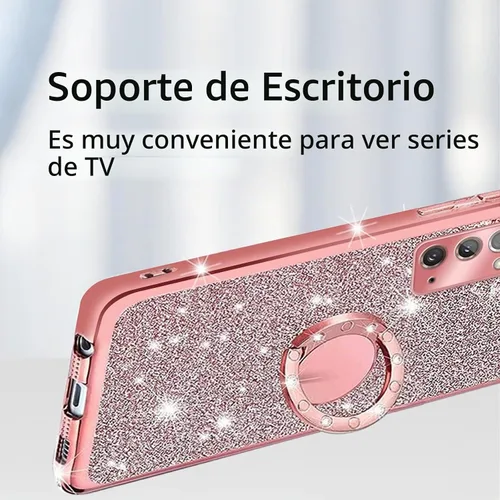 Vista 5 de Funda para Note 20, Galaxy Note 20 para mujer, con purpurina, suave, transparente, TPU de lujo, bonita funda protectora con correa de soporte