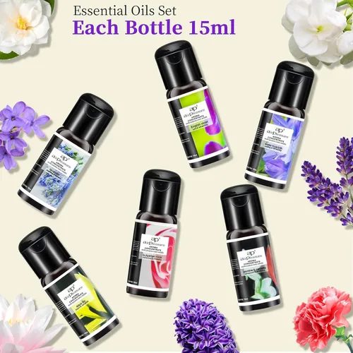 Vista 3 de Blossom - Juego de aceites esenciales para aromaterapia, 6 x 0.5 fl oz para difusor, humidificador, purificador de aire, lirio aguamarina, jacinto