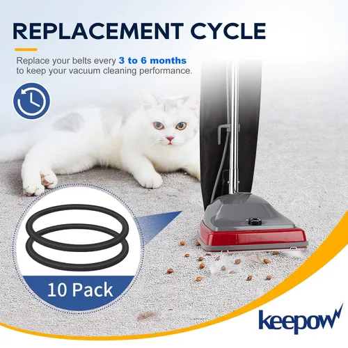 Vista 4 de KEEPOW Piezas de aspiradora compatibles con aspiradora redonda Sanitaire, paquete de 10 correas de repuesto para aspiradora vertical Eureka, correa