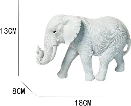 Vista 4 de Decoración de estatua de elefante, adorno de elefante decorativo creativo, escultura de elefante para chimenea, cumpleaños, sala de dibujo, Blanco