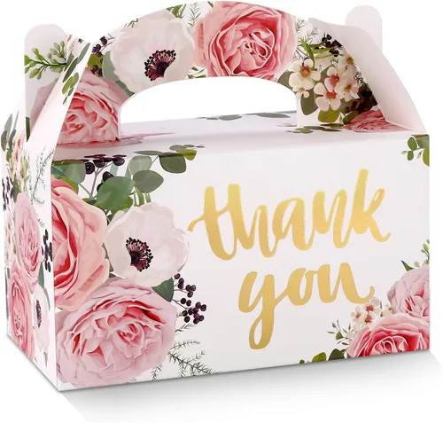 Vista 9 de Paquete de 24 cajas de regalo de fiesta, cajas de dulces de agradecimiento de papel de aluminio dorado para bodas, despedidas de soltera, cajas