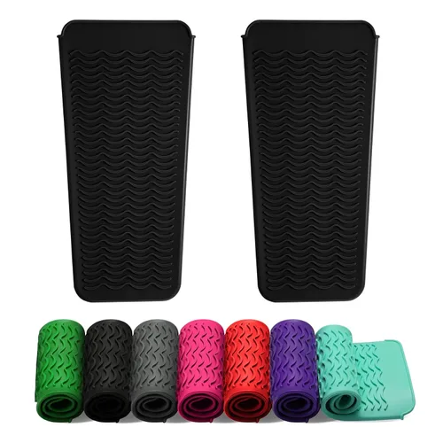 Vista 11 de ZAXOP - Funda de silicona resistente para plancha, rizador, herramientas calientes para el cabello (negro)