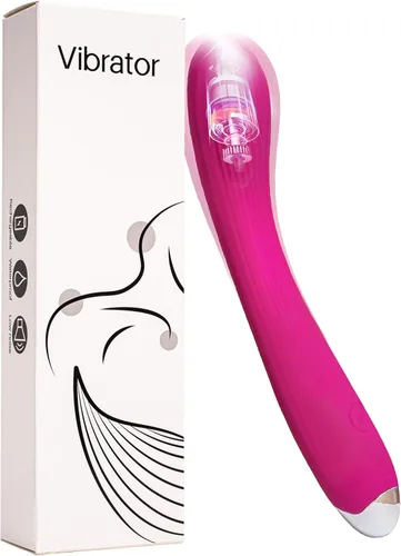 Vista 9 de Consolador vibrador suave de silicona completa para estimulación del clítoris y anal con 10 patrones de vibración, juguetes sexuales para adultos